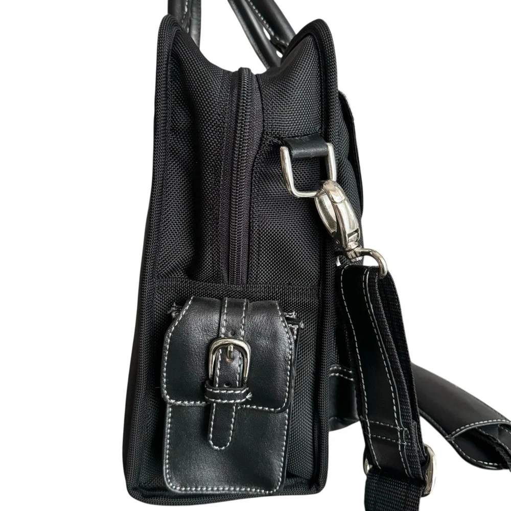 Franklin Covey Laptop Bag Briefcase Black Leather
